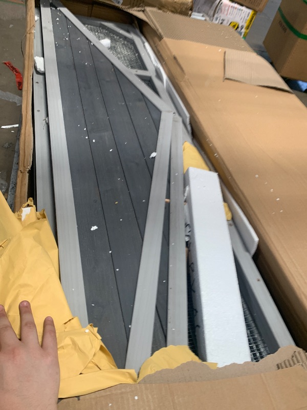 Photo 1 of ****PARTIAL SET MISSING BOX 1 OF 1 **** Gray Wooden Outdoor Catio Enclosure with Waterproof Top, 3 Platforms & 2 Napping Houses for Small Pets