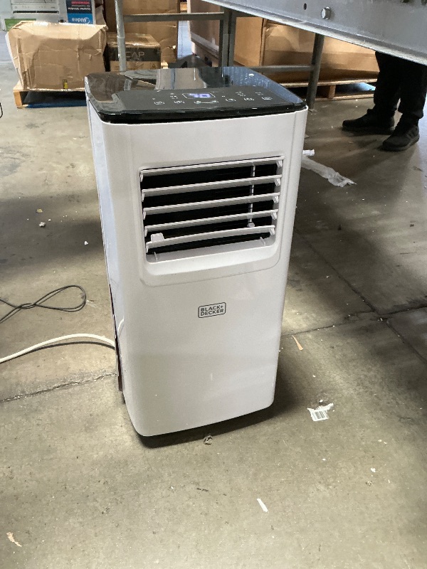 Photo 1 of ** unit is cracked on both sides, powers on*** BLACK+DECKER 8,000 BTU Portable Air Conditioner with Wifi & Remote Control, 3-1-in AC, Fan & Dehumidifier, with App, Alexa & Google Assistant, Window Kit