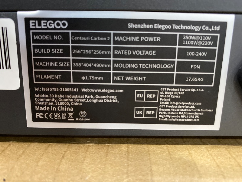 Photo 1 of **PARTS ONLY**3D PRINTER ELEGOO CENTAURI CARBON 2
