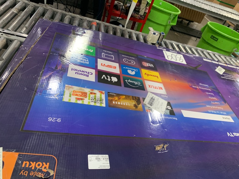 Photo 1 of **DAMAGED TO THE SCREEN** Roku Smart TV 2026 – 65-Inch Select Series, 4K QLED TV – Roku TV with Voice Remote – Flat Screen QLED Television with Wi-Fi for Streaming Live Local News, Sports, & Movies – Bluetooth Headphone Mode
