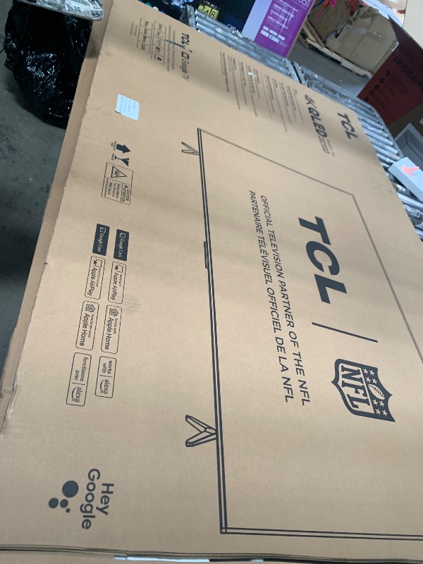 Photo 1 of **DAMAGED TO THE SCREEN** TCL 65 Inch Class T7 Series | 4K QLED HDR | 65T7, 2025 Model | 120HZ-144HZ High Brightness Smart Google TV Dolby Atmos Audio | Voice Remote Alexa Gaming Streaming Television