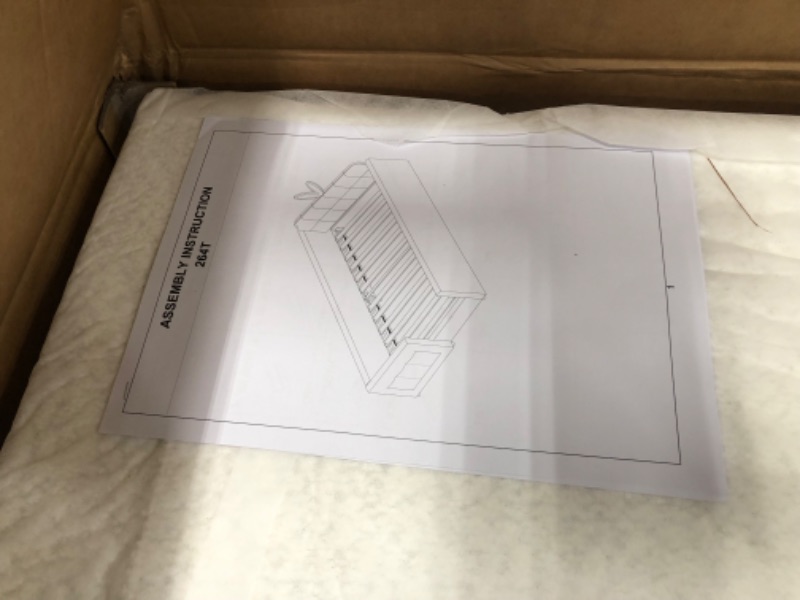 Photo 1 of (partial set, missing boxes(parts)-KEIKI Twin Size Upholstered Platform Bed Frame with Cute Rabbit Ear Shaped Headboard and Pocket, for Boys and Girls, Platform Bed with Guardrail and Slats, No Box Spring Required, Easy Assembly, Beige