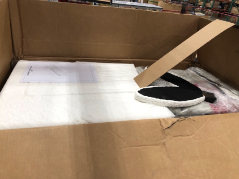 Photo 1 of (partial set, missing boxes(parts)-KEIKI Twin Size Upholstered Platform Bed Frame with Cute Rabbit Ear Shaped Headboard and Pocket, for Boys and Girls, Platform Bed with Guardrail and Slats, No Box Spring Required, Easy Assembly, Beige