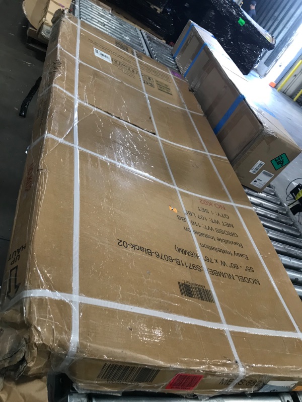 View 7 of ***PARTIAL SET***
***TRUCK/TRAILER PICKUP ONLY***
**Missing screws and pieces**
KPUY Frameless Shower Door, 55-60" W x 76" H Sliding Glass Shower Door, 1/4" (6mm) Thick Tempered Clear Glass with Explosion-Proof Film Nano Coating in Matte Black Finish