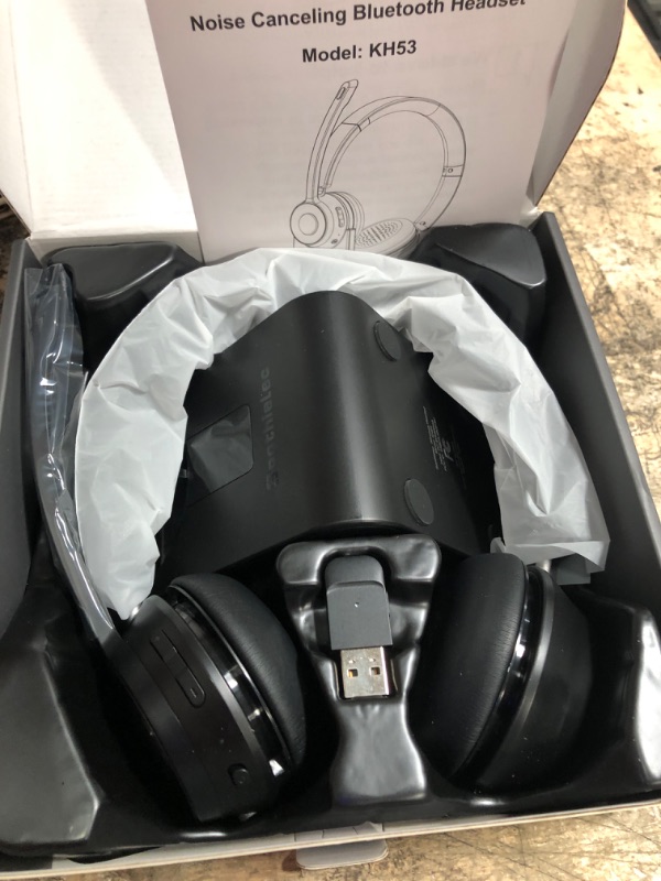 Photo 1 of (Upgraded Version) Wireless Headset, Bluetooth Headset with Noise Cancelling Microphone, Best Headphones with Mic Mute & USB Dongle for PC/Computer/Laptop/Cell Phones/Remote Work/Call Center