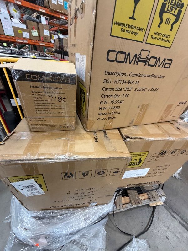 Photo 1 of ****PARTIAL SET - PRICE ADJUSTED***
***TRUCK/TRAILER PICKUP ONLY**COMHOMA Living Room Furniture Set,Bonded Leather Sofa with Massage,Cup Holder Recliner Chair,3+2+1,Black