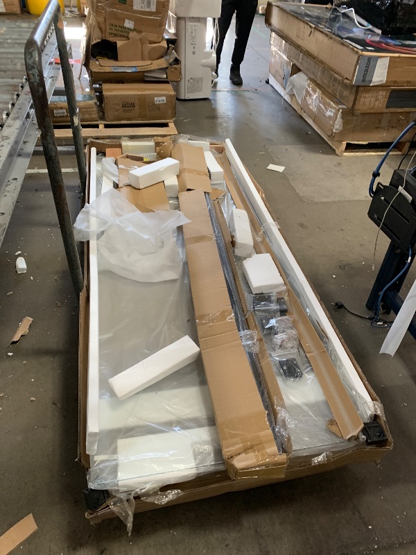 Photo 1 of **UNKNOWN IF MISSING ANY PIECES**Shower Doors, 56–60'' W x 72'' H Sliding Glass Shower Door, Matte Black Aluminum Frame, 1/4'' (6mm) High-Strength Tempered Glass, for Walk-in Showers