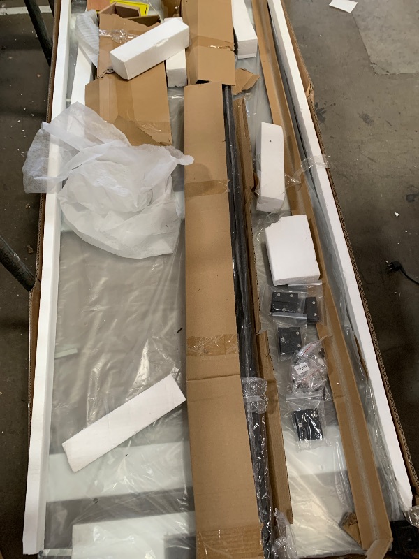 Photo 1 of **UNKNOWN IF MISSING ANY PIECES**Shower Doors, 56–60'' W x 72'' H Sliding Glass Shower Door, Matte Black Aluminum Frame, 1/4'' (6mm) High-Strength Tempered Glass, for Walk-in Showers