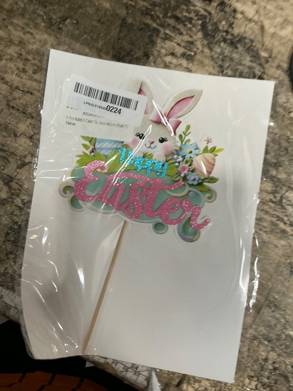 Photo 1 of 1 Pcs Rabbit Cake Topper Easter Cake Topper Bunny Cake Topper Easter Party Cake Topper Decorations (Style 7)