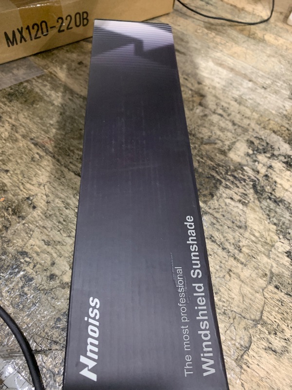 Photo 1 of [Upgraded] Nmoiss Windshield Sun Shade Umbrella - [Vinyl Coating Heat Shield] Protect Car from Sun Rays & Heat Damage Keep Cool and Protect Interior, Spring Structure Edge Medium 56" L x 31" W