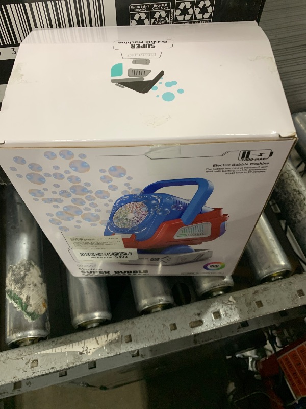 Photo 1 of **MISSING REMOTE AND CHARGER**Belemar Upgraded Bubble Machine with Remote Control, Automatic Rotation & RGB Lights, 1800mAh Rechargeable Battery, Type-C Charge, Bubble Maker for Kids, Weddings, Birthday Parties, Outdoor Activities