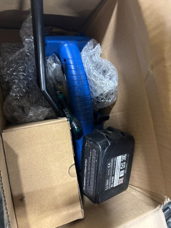 Photo 1 of **DIRTY/USED**
U.S. Solid Electric Strapping Machine, Handheld Semi-Automatic Banding Tool for 1/2"-5/8" PP&PET Straps, Adjustable Tension, 2x 3000mAh Rechargeable Batteries, Cordless Pallet Baler for Medium Package