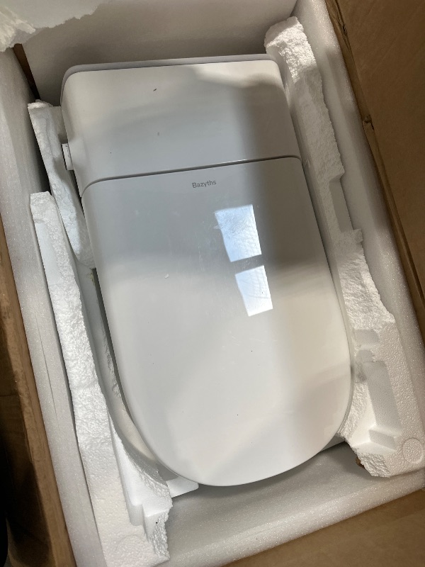 Photo 1 of ***FOR PARTS ONLY - MISSING PIECES/ NON FUNCTIONAL - AS IS NO RETURNS SALE FINAL*** Bazyths Luxury Smart Toilet with Built-in Tank & Bidet– Ultra-Quiet 4s Flush, Foam Shield for Splash-Free, Auto Open/Close Lid, Foot Sensor, Dual User Memory, 12” Rough-In