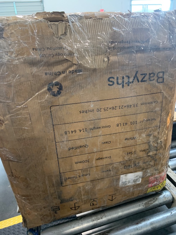 Photo 1 of ***FOR PARTS ONLY - MISSING PIECES/ NON FUNCTIONAL - AS IS NO RETURNS SALE FINAL*** Bazyths Luxury Smart Toilet with Built-in Tank & Bidet– Ultra-Quiet 4s Flush, Foam Shield for Splash-Free, Auto Open/Close Lid, Foot Sensor, Dual User Memory, 12” Rough-In