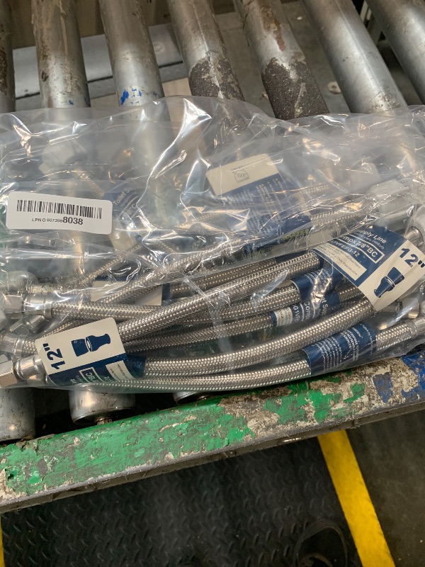 Photo 1 of (10pcs 12 inch) PLUMBINGMASTER Toilet Water Supply Line,3/8" Comp x 7/8" BC Braided Stainless Steel Toilet Supply Line,Toilet Connector Hose with Anti-Leaking Brass Nut