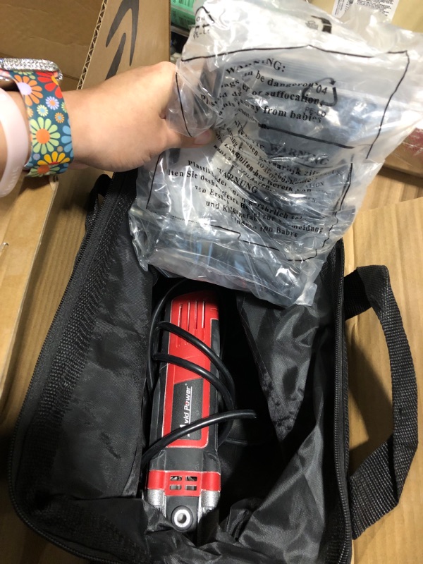 Photo 1 of ***USED*** AVID POWER Oscillating Tool, 3.5-Amp Oscillating Multi Tool with 4.5° Oscillation Angle, 6 Variable Speeds and 13pcs Saw Accessories, Auxiliary Handle and Carrying Bag