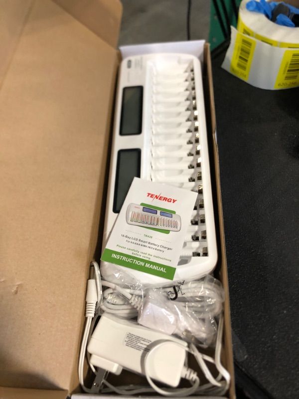 Photo 1 of ** SOLD AS IS, NO REFUND/RETURN** SEE COMMENTS!
Tenergy TN438 16 Bay Battery Charger for AAA and AA Rechargeable Batteries, AA/AAA NiMH/NiCd Rechargeable Batteries Charger with AC Wall Adapter and Car Adapter