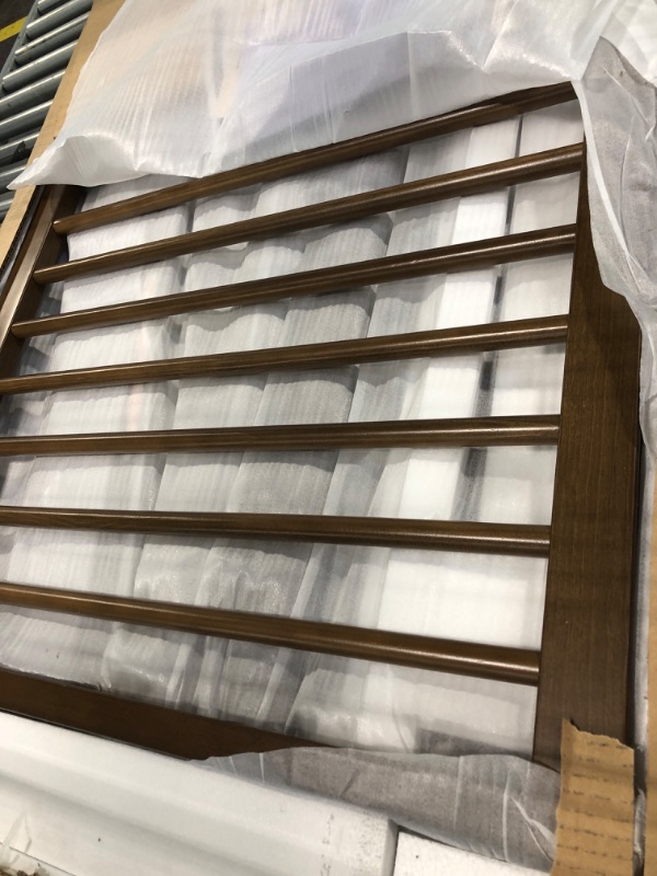 Photo 1 of **UNTESTED**
Storkcraft Casablanca Convertible Crib with Drawer and Toddler Guardrail (Hazelnut) – GREENGUARD Gold Certified, Toddler Bed Conversion Kit Included, Fits Standard Crib Mattress, Crib with Storage