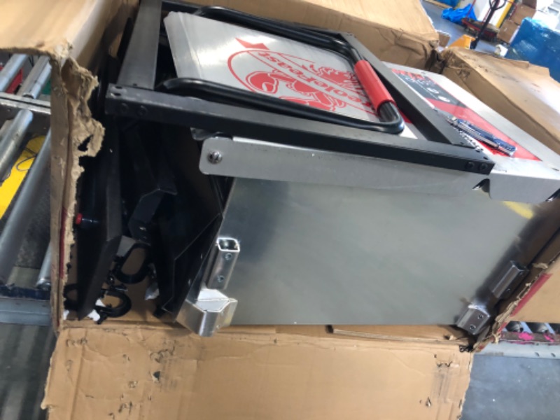 Photo 1 of *** POSSIBLE MISSING HARDWARE*** Creole Feast CFB3001 70 QT Outdoor Crawfish Boiler with Stir Paddle & Wheels, Heavy-Duty Seafood Boiler with Foldable Cylinder Bracket for Cajun Boils, Shrimp, Crab, and More, Silver & Black