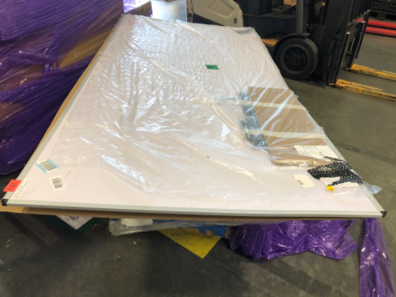Photo 1 of ** DAMAGE TO BACK AND BENT *** VIZ-PRO Dry Erase Board/Magnetic Whiteboard, 96 x 48 Inches, Large Wall Mounted Board for School Office and Home 8' x 4'