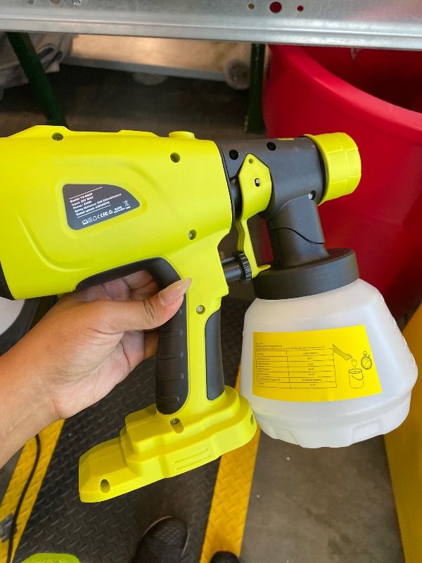 Photo 1 of **UNTESTED**
Aliarm Cordless Paint Sprayer for Ryobi One+ Plus 18V Li-ion Battery,200W HVLP Brushless Motor Handheld Paint Sprayer Gun with 4 Size Nozzles 3 Patterns for Furniture Walls Fence Door(No Battery)