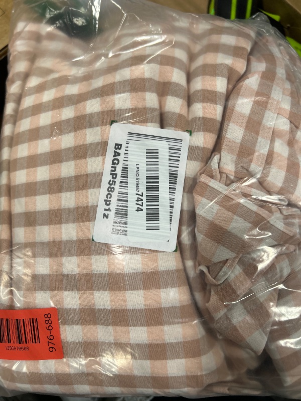 Photo 1 of ** SIMILAR** Yvrcen Ruffle Gingham Full Sheet Set - 4 Piece Light Pink Plaid Cotton Bed Sheets Full Size - 16 Inch Deep Pocket Checkered Ruffled Sheets Farmhouse Decor - Linen-Feel & Breathable