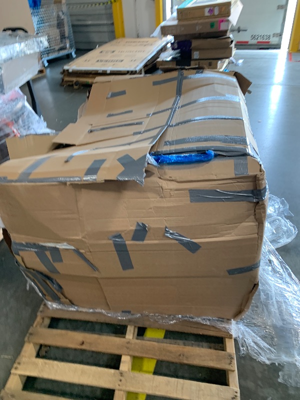 Photo 1 of *** BRING BIG TRUCK ITEM IS XL ON PALLET** Signature Design by Ashley Carianna Traditional Firmly Cushioned Leather Rectangular Ottoman with Decorative Turn Legs, Brown