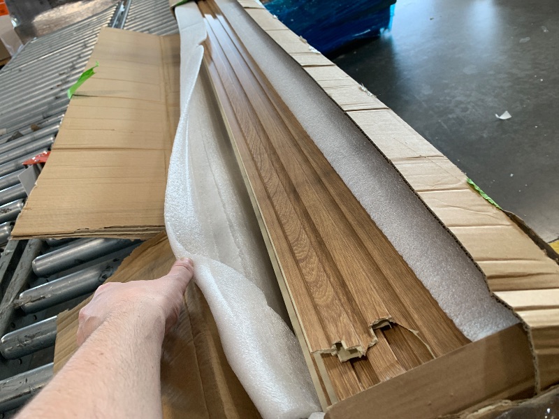 Photo 1 of *** 2 PANELS DAMAGED *** WPC Slat Wall Paneling,8-Pack 3D WPC Wood Wall Panels,Acoustic Wall Panels for Interior Wall Decor,Living Room,Bedroom,Golden Oak,95 x 6 in