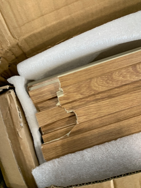 Photo 1 of *** 2 PANELS DAMAGED *** WPC Slat Wall Paneling,8-Pack 3D WPC Wood Wall Panels,Acoustic Wall Panels for Interior Wall Decor,Living Room,Bedroom,Golden Oak,95 x 6 in