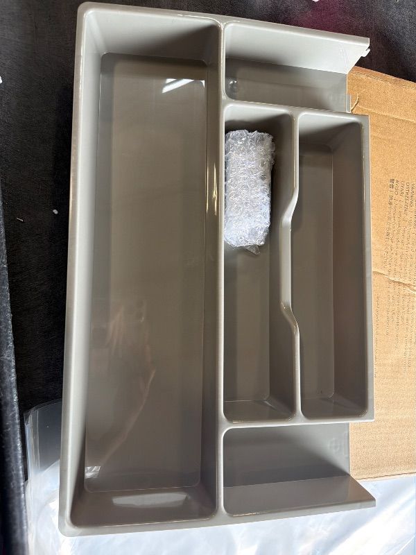Photo 1 of Lifewit Silverware Organizer, Plastic Kitchen Utensil Drawer Tray, Cutlery Flatware Storage Holder for Spoons Forks Knives, 20 x 16"/ 52 x 42cm, 8 Compartment, Gray