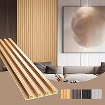 View 1 of  Acoustic Slat Wall Paneling, 8-Pack 96 x 6 Inches 3D Wall Panels for Interior Wall Decor,Living Room,TV Background,Study Room,Office Spaces,Bedroom,High Grille (Oak)