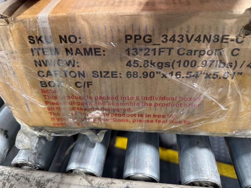 Photo 1 of ** sold as is no refund/return** see comments 
Garvee 13x21 ft Metal Carport Kit, 120° Steep-Pitch Vertical Roof for Snow Shedding, 133" High-Clearance Full-Sized Pickup & Van Shelter, Heavy-Duty Metal Car Port with Reinforced Frame
