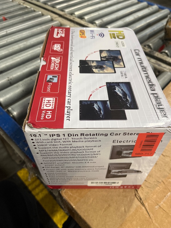 Photo 1 of [2G+64G] Single Din Android Car Stereo Rotatable 10.4 inch Vertical Touch Screen Radio with Carplay/Android Auto/EQ Audio/Bluetooth/SWC/FM RDS Radio +AHD Backup Camera