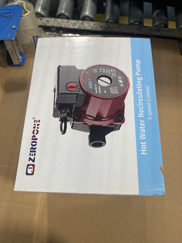 Photo 1 of ***used**
ZeroPone Recirculating Pump, 93W Water Circulator Circulating Pump NPT 3/4" w/NPT 1/2" Adapter, 15-6C 3-speed Control Recirculation for Electric Water Heater System