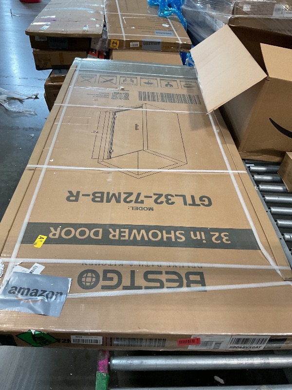 Photo 1 of **FACTOR SEALED** GETPRO Pivot Shower Door Hinged Frameless 32 in. W x 72 in. H Swing Single Small Shower Door 1/4 inch Tempered Glass Panel Adjustable Right Hinged Bathroom Door for Shower Matte Black Hardwares