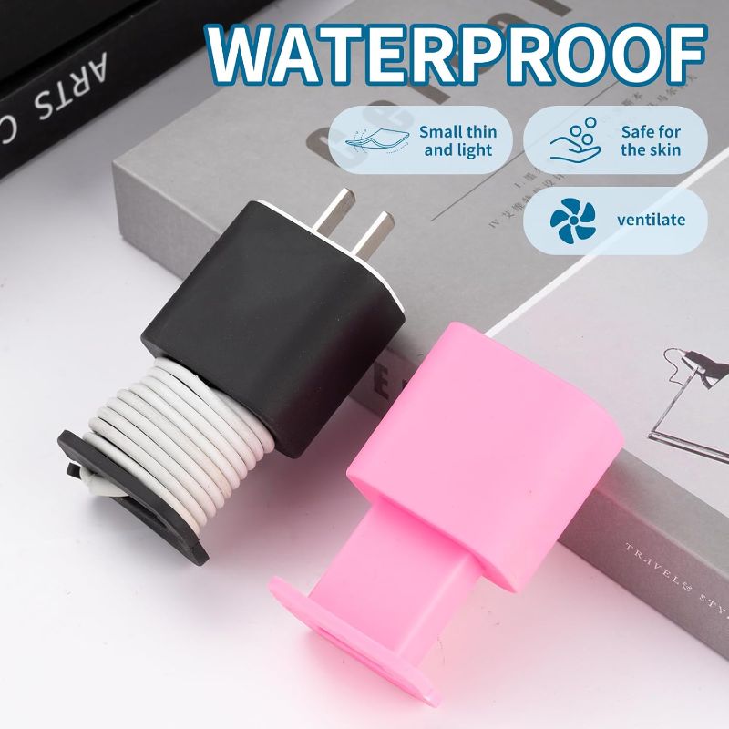 Photo 1 of  USB Data of Silicone Charger Protector, Compatible with 18W and 20W Silicone Power Adapter, Power Adapter Case-1.66 x 1.12 inches, Cord Wrap Snapback Winder (not Including Charger)