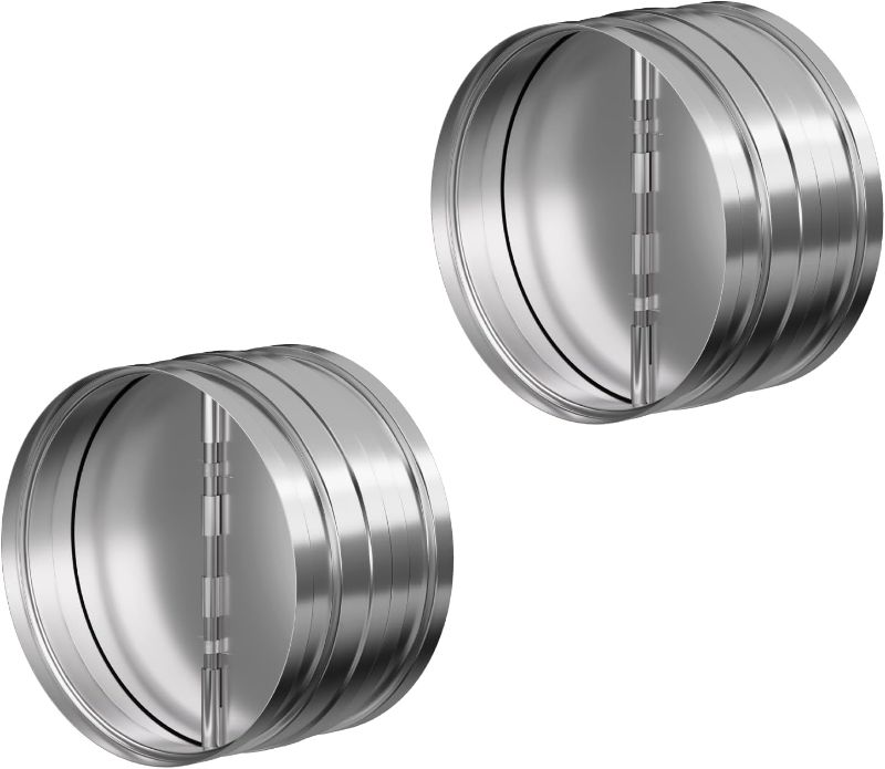 Photo 1 of [Upgraded] Hon&Guan Duct Damper 6 inch, Backdraft Damper One-Way Airflow Vent Damper Backflow Preventer for 6 Inch Duct Dryer Vent Hose-2pcs