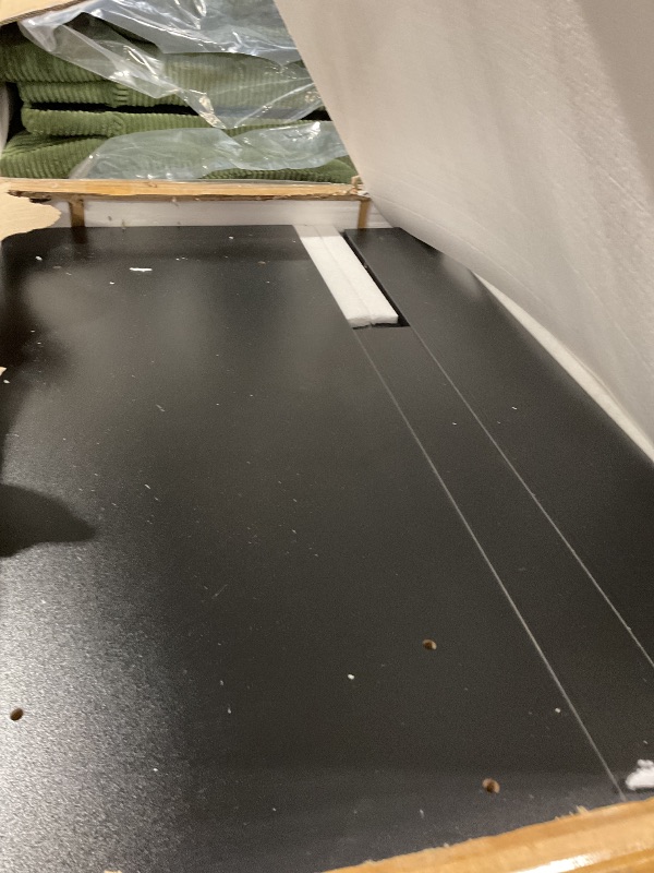 Photo 1 of **BLACK** Large Vanity Desk with 3 Color Touch Screen Dimming Mirror, Vanity Desk with Charging Station, Modern Retractable Makeup Dressing Table, Makeup Table With storage shelves and 5 Sliding Drawers, Black