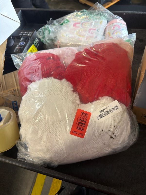 Photo 1 of ****3 PCS *****Beeveer 3 Pcs Galentines Valentines Heart Pillows 11-14 Inch Valentine's Day Red Pink and White Heart Shaped Gifts Jacquard Throw Pillows for Valentines Decor Galentines Wedding Couch Sofa Bed Home