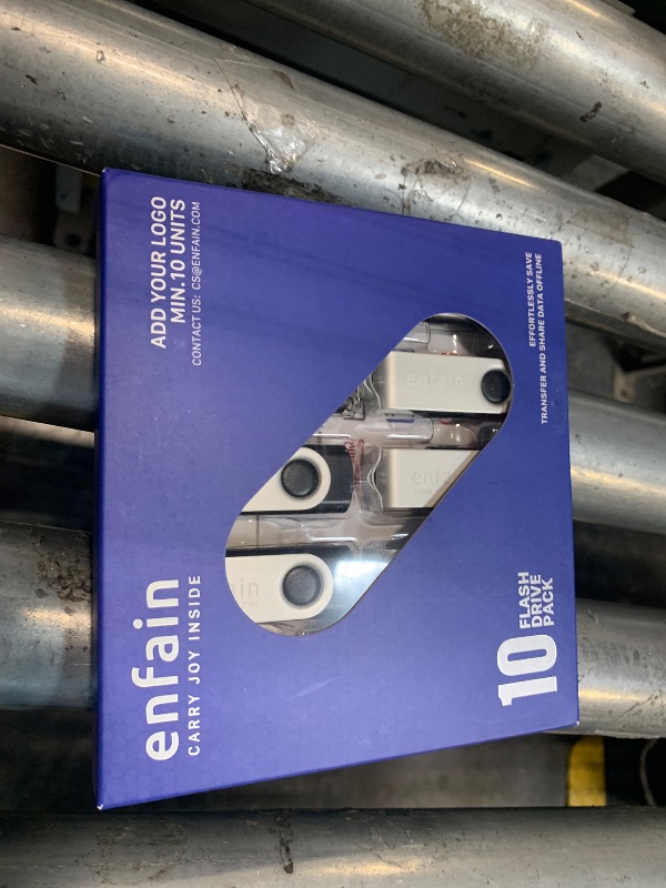 Photo 1 of [Not 128GB ] Enfain 128MB USB Flash Drive 10-Pack with Labels & Swivel Caps | Bulk Thumb Drives for Small File Storage