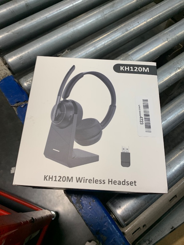 Photo 1 of (2025 Upgraded) Wireless Headset with Mic for Work, Bluetooth Headset with Noise Canceling Microphone with Dongle, Charging Base & Mic Mute, Wireless Headphones for Work from Home/PC/Computer