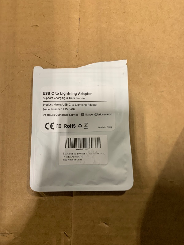 Photo 1 of *PARTIAL SET - See Clerk Notes*
MFi Certified USB C to Lightning Adapter 2-Pack, 27W Fast Charging & Data Sync, Lightning to USB Type C Cable Adapter Compatible with iPhone 14/13/12/Pro/Max, iPad, AirPods, with Anti-Loss Lanyard