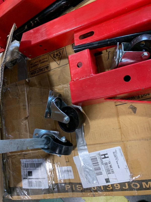 Photo 1 of ***DENTED!~!!MISSING PARTS!!!!FINAL SALE!!!!!GarveeHome 2 Ton Engine Hoist, Heavy Duty Folding Cherry Picker Hydraulic Shop Crane with Full Kit (Lever/Cylinder/Chain/Leveler) & 6 Casters for Garage, Workshop & Warehouse