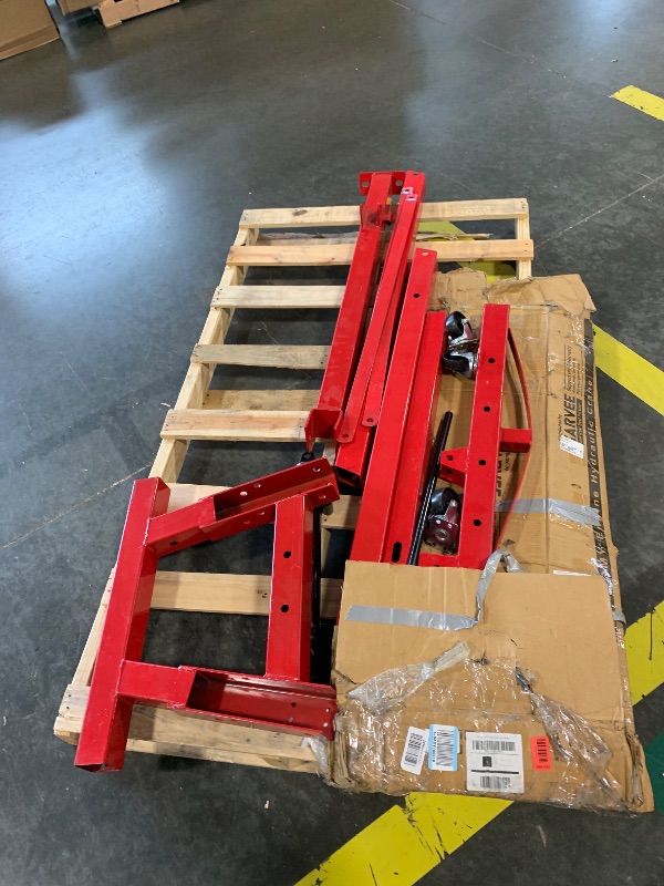 Photo 1 of ***DENTED!~!!MISSING PARTS!!!!FINAL SALE!!!!!GarveeHome 2 Ton Engine Hoist, Heavy Duty Folding Cherry Picker Hydraulic Shop Crane with Full Kit (Lever/Cylinder/Chain/Leveler) & 6 Casters for Garage, Workshop & Warehouse