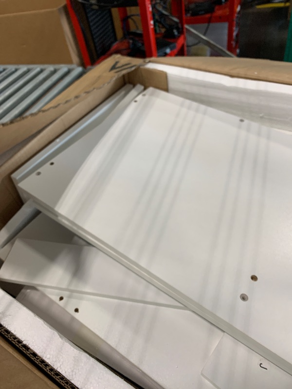 Photo 1 of {For Parts only] VASAGLE Vanity Desk with Mirror and Lights, Makeup Vanity with Large Mirror, LED Lights with Adjustable Brightness, Vanity Table, 2 Drawers, 3 Compartments, Modern Makeup Desk, Cloud White URDT120T14