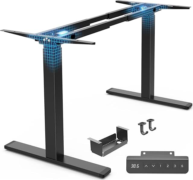 Photo 1 of 
**SIMILAR TO PHOTO NOT EXACT!!!Huuger Dual Motor Electric Standing Desk Frame, Sit Stand up Desk Leg for 47.2” to 86.6” Desktop, Computer Desk Leg with Cable Tray, 3 Memory Height Presets, 2 Hooks, Black Frame Only
