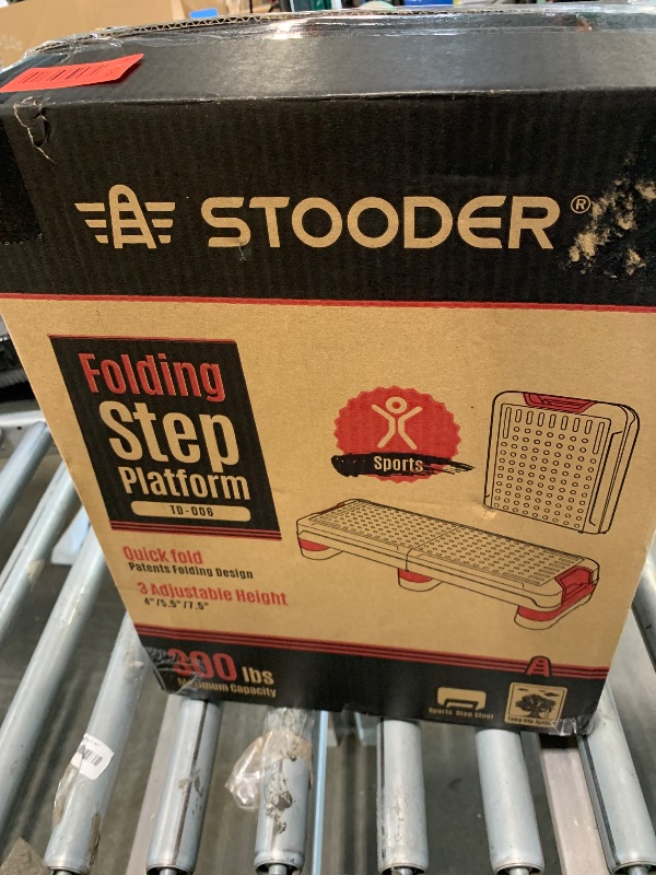 Photo 1 of **UNTESTED**
STOODER 33.5" Aerobic Exercise Folding Step Platform for Home Workout, Configurable 3 Height Workout Stepper for Office Indoor Home Gym Exercise, Lightweight, Save Storage Space Aerobic Step Platform