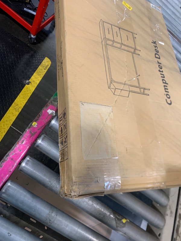 Photo 1 of *****SIMILAR****Huuger Computer Desk with 6 Drawers, Office Desk with Shelves, Reversible Gaming Desk, Corner Desk with Storage, Work for Home Office, Study, Living Room, 47inch, Rustic Brown