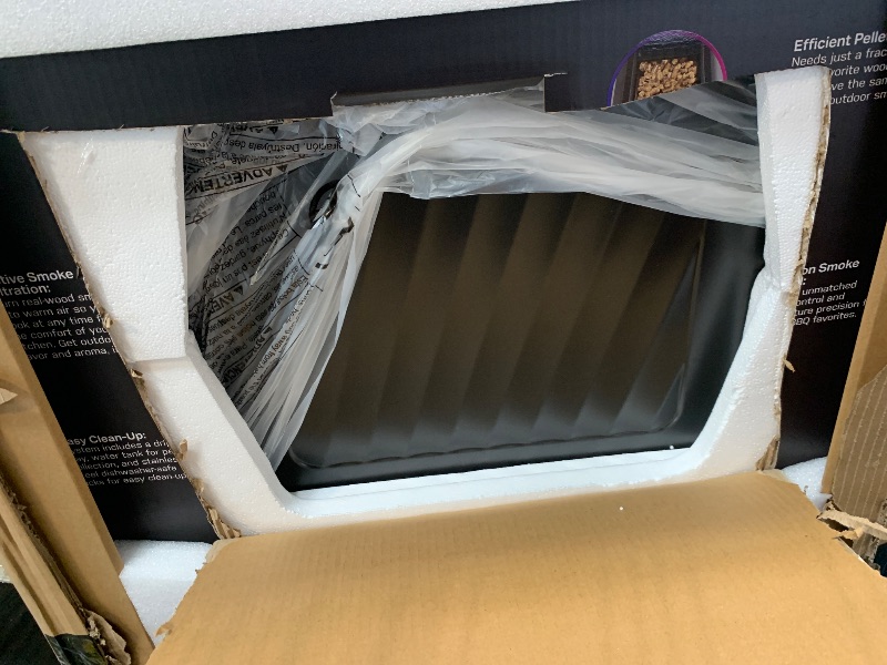 Photo 1 of ****FACTORY SEALED****
GE Profile™ Smart Indoor Pellet Smoker, with Active Smoke Filtration, 5 Smoke Control Settings, WiFi Connected, Electric, Countertop BBQ Appliance, Black