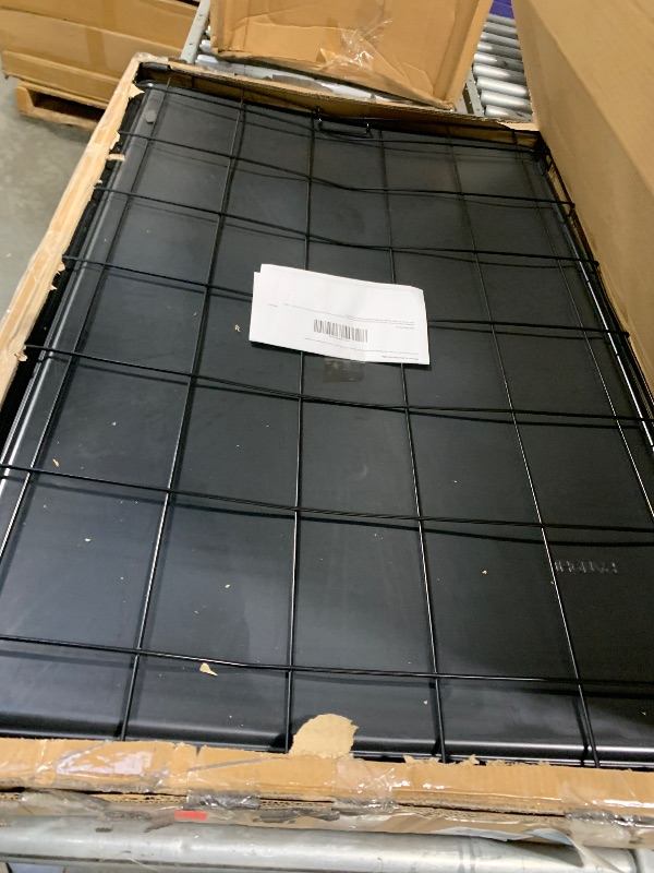 Photo 1 of **** AS IS  ALL SALES FINAL NO RETURNS ****MidWest Homes for Pets 42-Inch iCrate for Large Breeds, 71-90 lbs, Double Door Folding Dog Crate with Divider Panel, Leak-Proof Tray & Secure Latches, Portable, Durable & Easy to Assemble